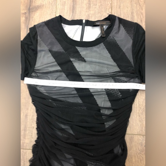 BCBG BLACK-MESH BODYCON DRESS IN SIZE EXTRA SMALL - Picture 7 of 11